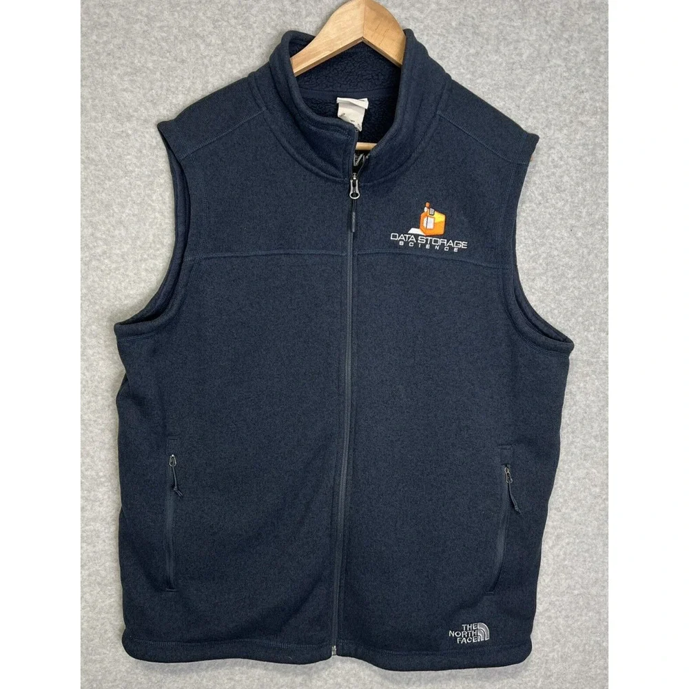 North Face Fleece Vest Blue Mens Size XL Full Zip‎